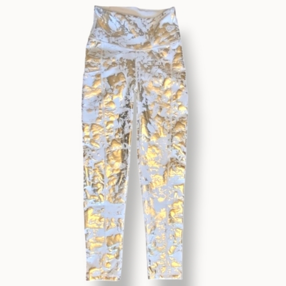 NEW Lilly Pulitzer UPF 50+ Luxletic 24" Weekender High Rise Midi Legging Gold